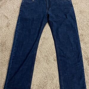 Hugo Boss Men’s Jeans 38x30 Stretch Straight Leg Dark Blue Denim BOSS Logo